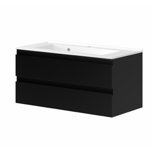 Nortiq Venedig badmeubel onderkast 120 cm mat zwart met 2 lades softclose